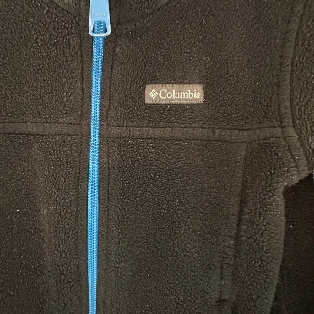 Columbia Black Fleece Jacket with Blue Accent - Picture 4 of 5